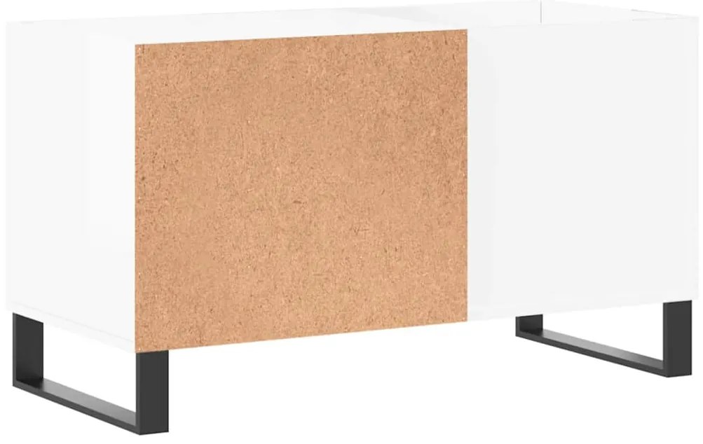 vidaXL Δισκοθήκη Γυαλ. Λευκή 85 x 38 x 48 εκ. από Επεξεργασμένο Ξύλο