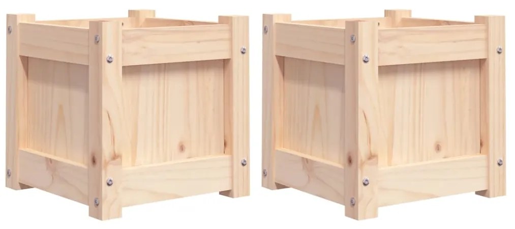 vidaXL Ζαρντινιέρες 2 τεμ. από Μασίφ Ξύλο Πεύκου