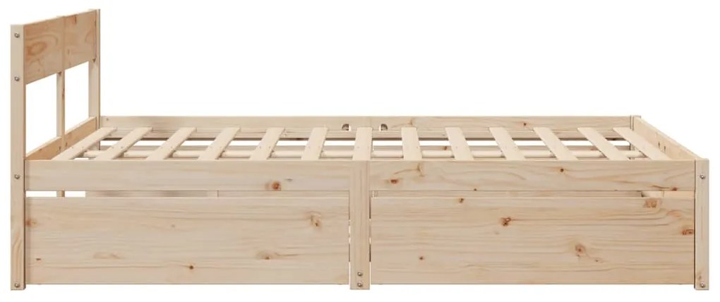 vidaXL Σκελετός Κρεβατιού Χωρίς Στρώμα 140x200 εκ Μασίφ Ξύλο Πεύκου