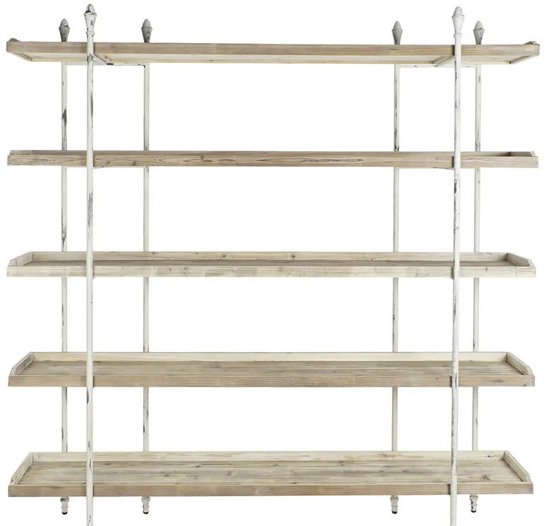 Ράφια DKD Home Decor Λευκό Φυσικό Μέταλλο Έλατο ξύλο ελάτου 40 % Μέταλλο 190 x 40 x 200 cm