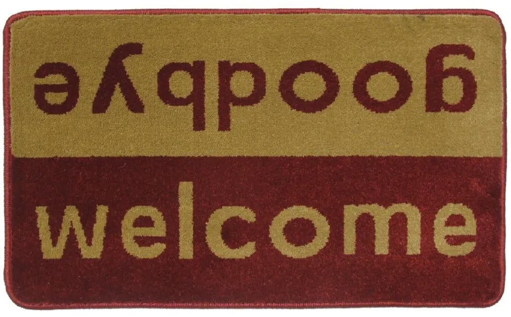 Πατάκι Εισόδου Fashion Welcome 40X67cm Wine Red-Beige Sdim 40X67