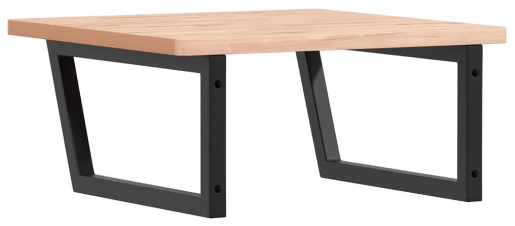 vidaXL Ράφι Νιπτήρα Τοίχου από Ατσάλι / Μασίφ Ξύλο Οξιάς