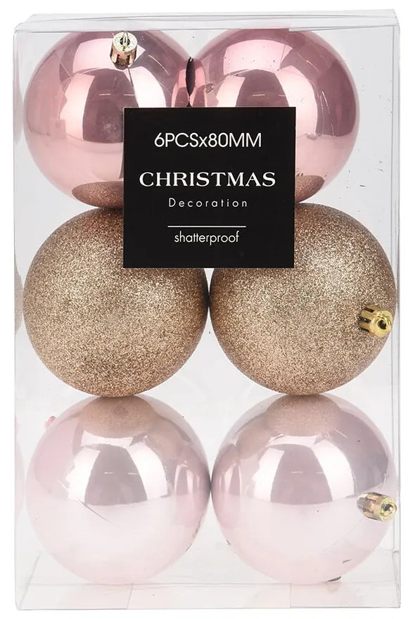 Χριστουγεννιάτικες Μπάλες (Σετ 6τμχ) K-M Pretty AVS100830