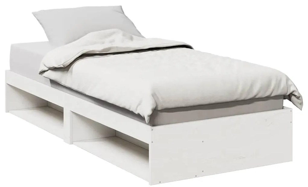 vidaXL Κρεβάτι ημέρας χωρίς στρώμα Λευκό 100x200 cm Στερεό ξύλο πεύκο