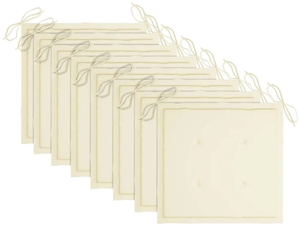 vidaXL Καρέκλες Εξ. Χώρου Πτυσσόμενες 8 τεμ. Ξύλο Ακακίας & Μαξιλάρια