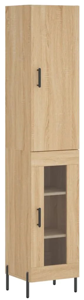 vidaXL Μπουφές Sonoma δρυς 34,5 x 34 x 180 εκ. από Επεξεργασμένο Ξύλο