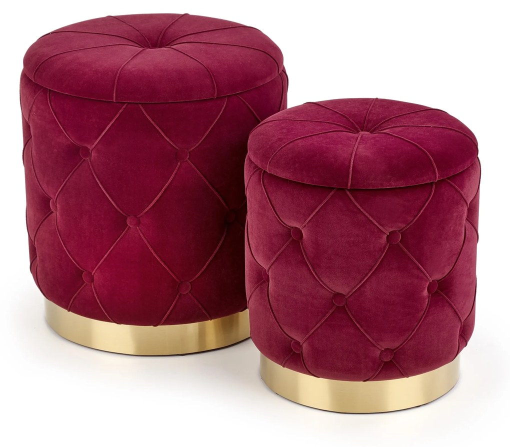 POLLY set of two stools, color: dark red DIOMMI V-CH-POLLY-PUFA-BORDOWY DIOMMI-60-21680