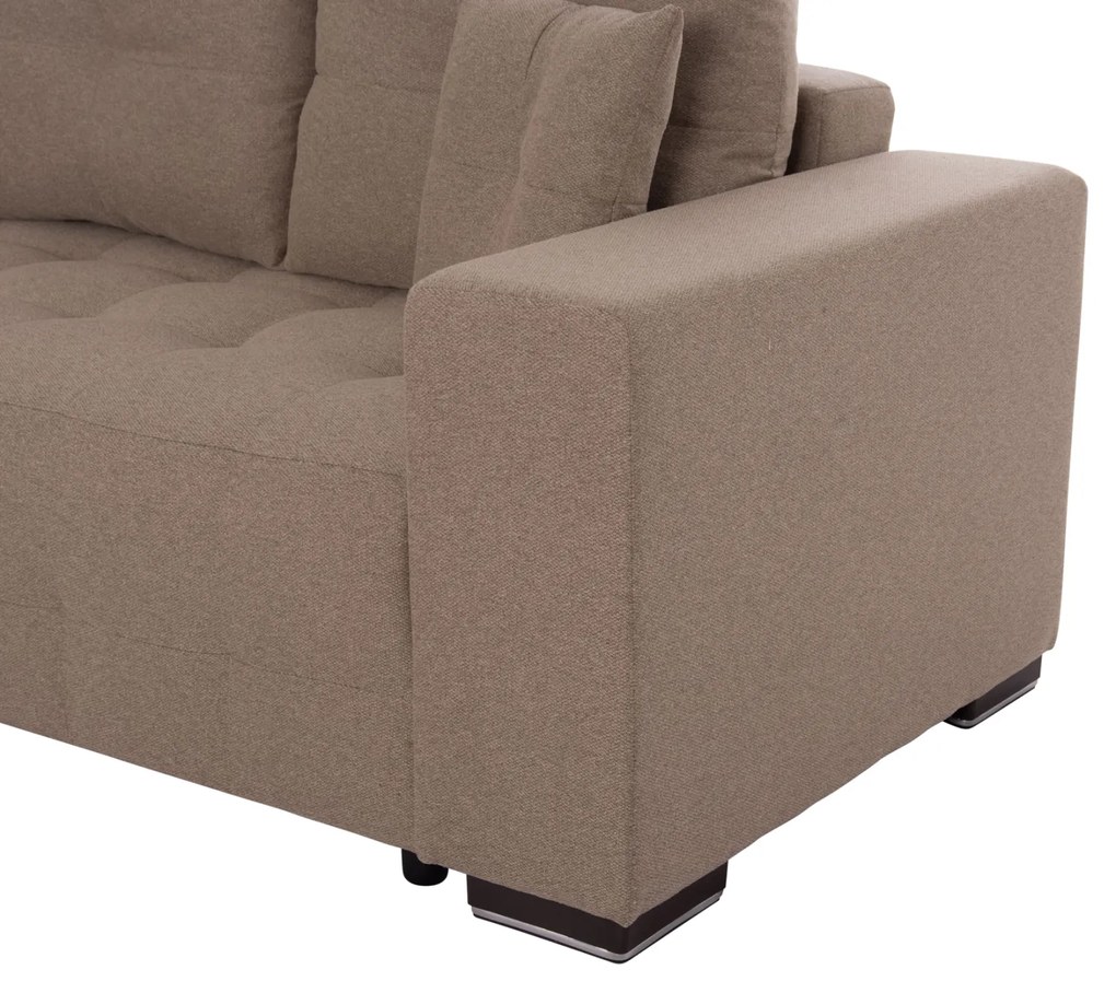 ΓΩΝΙΑΚΟΣ ΚΑΝΑΠΕΣ-ΚΡΕΒΑΤΙ ΜΕ ΑΠΟΘ.ΧΩΡΟ TRENDSTON HM3302.03L ΜΠΕΖ ΥΦΑΣΜΑ 298x177x95Υεκ