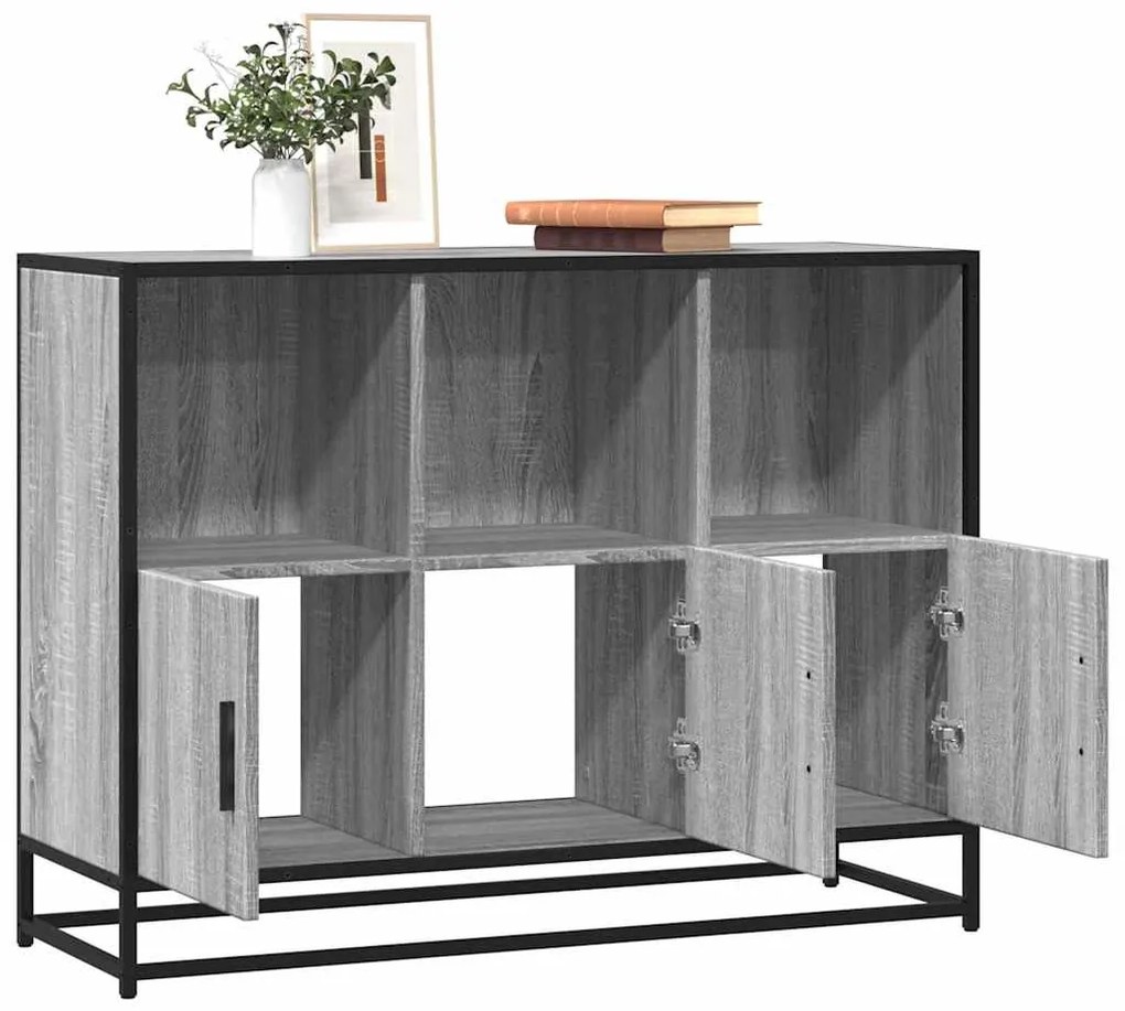 vidaXL Sideboard Γκρι Sonoma 100x35x76 cm Ξύλινο μηχανουργικό ξύλο