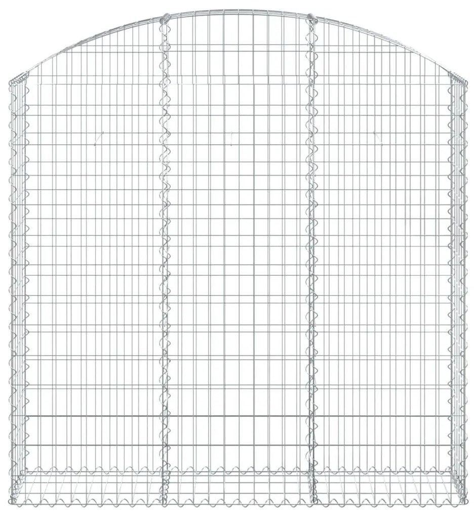 Συρματοκιβώτιο Τοξωτό 150x30x140/160εκ. από Γαλβανισμένο Χάλυβα - Ασήμι