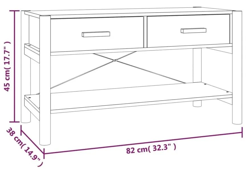 Έπιπλο Τηλεόρασης 82 x 38 x 45 εκ. από Επεξεργασμένο Ξύλο - Καφέ