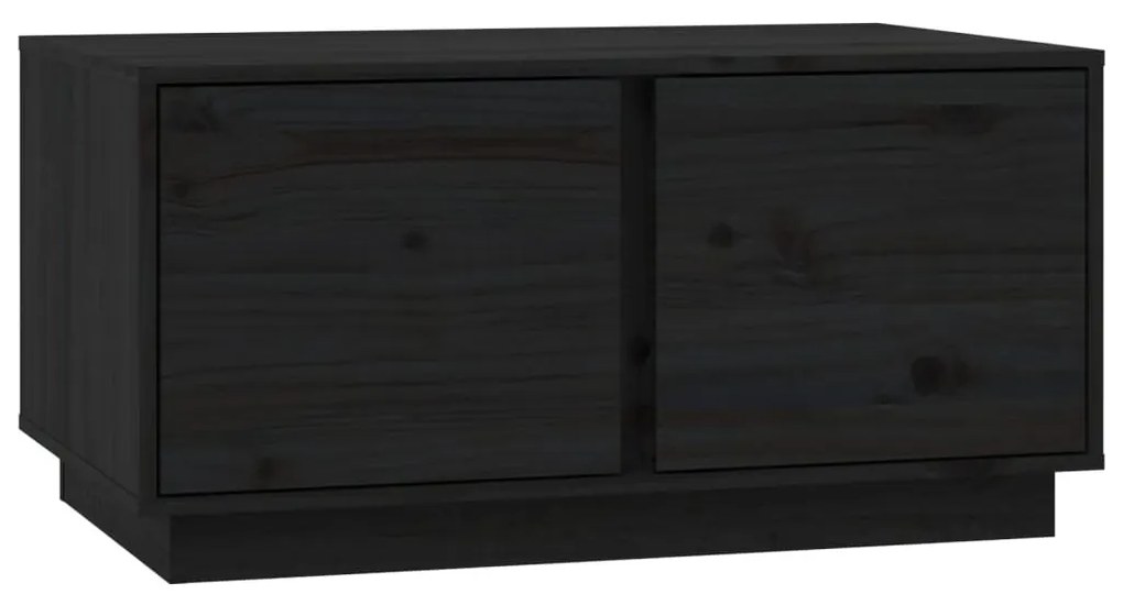 Τραπεζάκι Σαλονιού Μαύρο 80x50x40εκ. από Μασίφ Ξύλο Πεύκου - Μαύρο