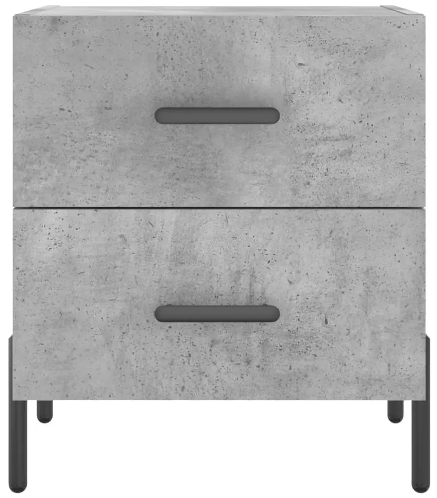 vidaXL Κομοδίνα 2 τεμ. Γκρι Σκυροδεμ. 40 x 35 x 47,5 εκ. Επεξεργ. Ξύλο