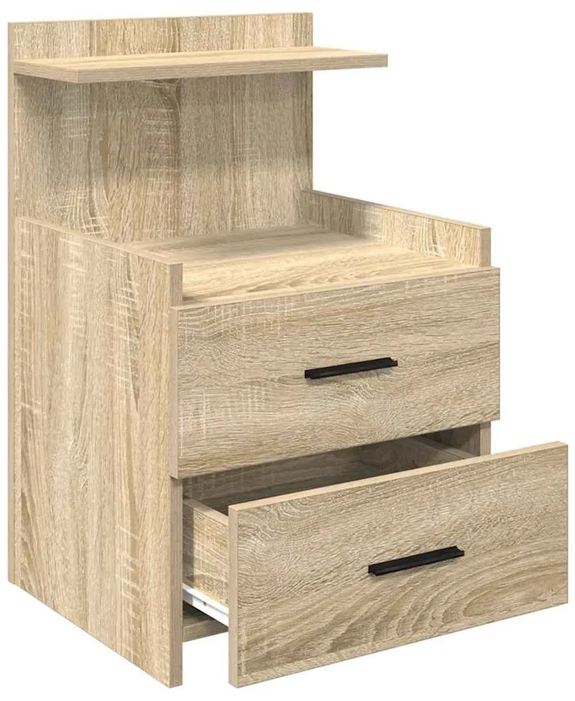 vidaXL Κομοδίνα 2 τεμ. με 2 Συρτάρια, Χρώμα Sonoma Δρυς 40x36,5x62 εκ.