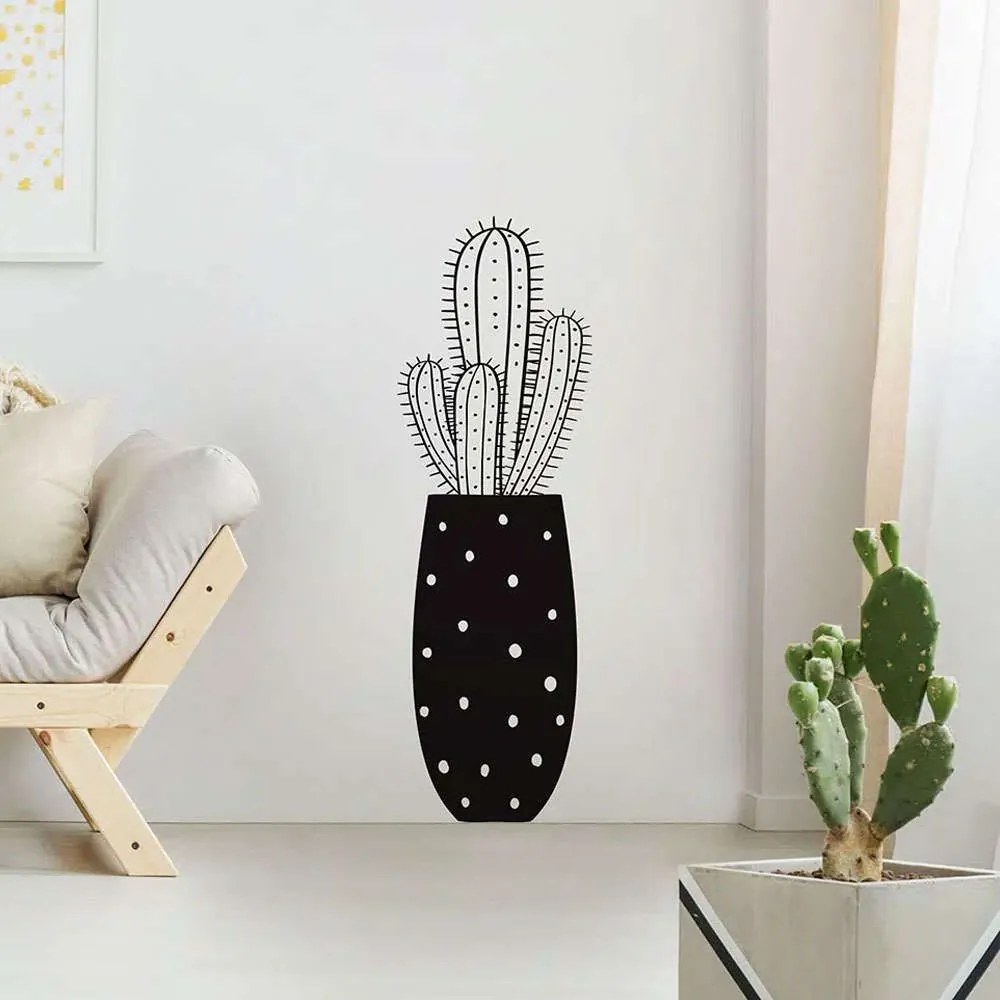 Αυτοκόλλητα Τοίχου Βινυλίου Cactus 58114 100x45cm Black Ango Βινύλιο