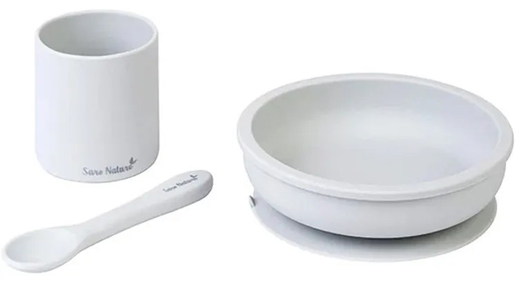 Παιδικό Σετ Φαγητού 3τμχ Saro Eco Friendly Grey 17414