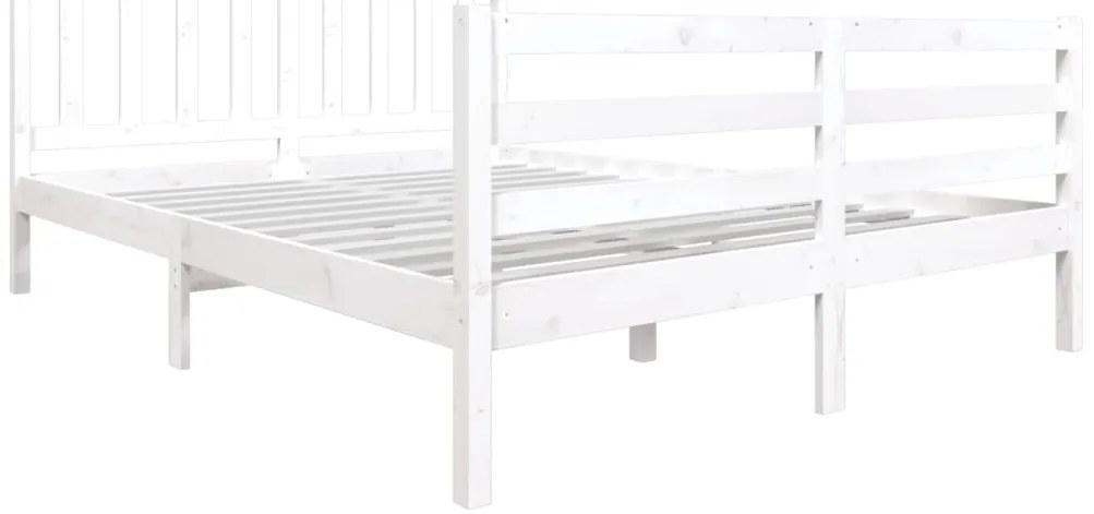 vidaXL Πλαίσιο Κρεβατιού Λευκό 160 x 200 εκ. από Μασίφ Ξύλο