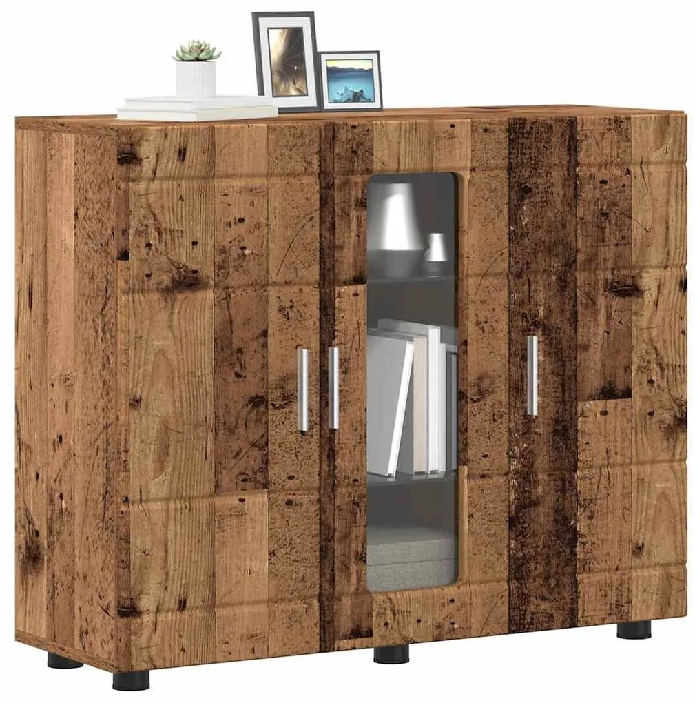 vidaXL Ξύλινο Ντουλάπι με αποθήκευση Παλιό ξύλο 88,5 x 30,5 x 73 εκ