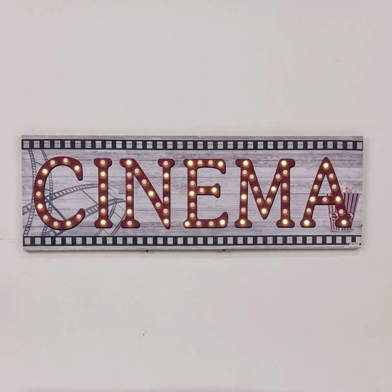 Κάδρο Cinema Με Led XC161656S 147-26-014 30x1,8x90cm Grey-Red Οριζόντιοι Wood