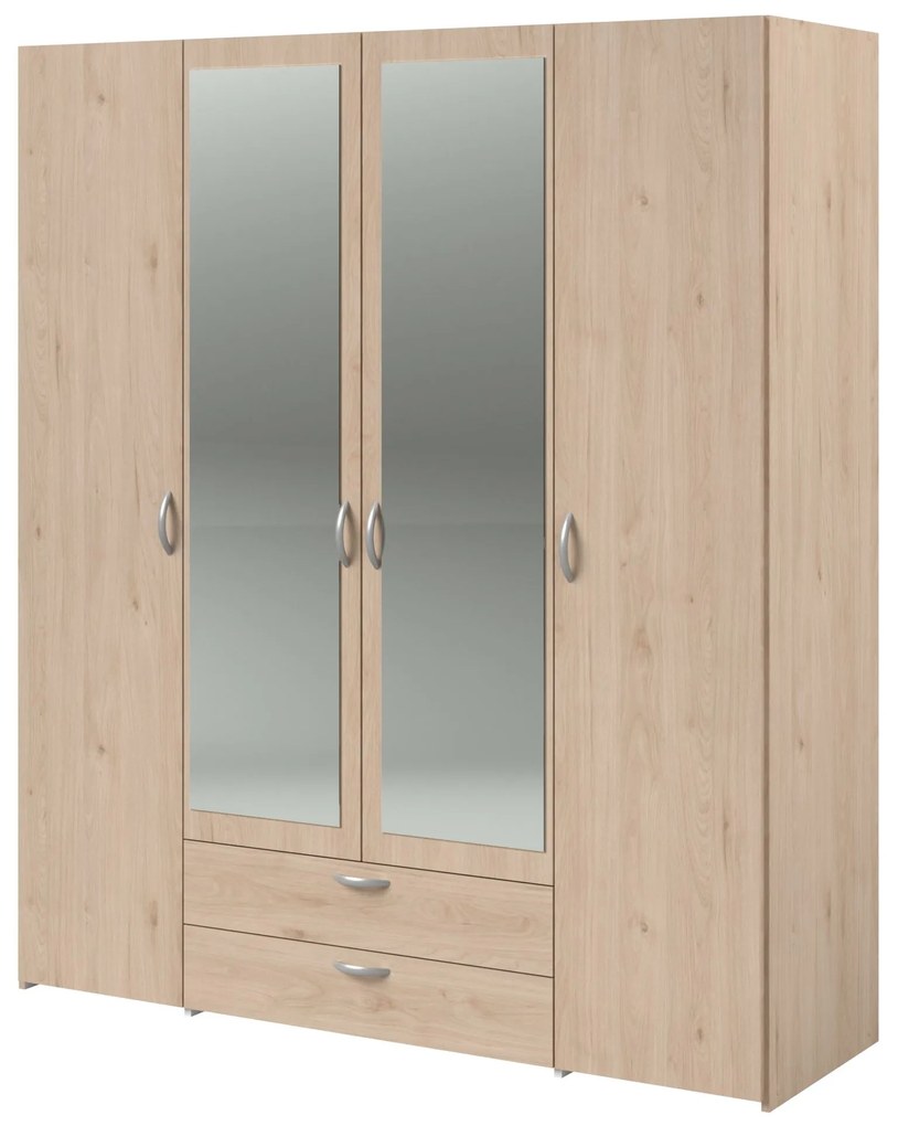 Ντουλάπα Dorm τετράφυλλη με καθρέπτη-Fusiko
