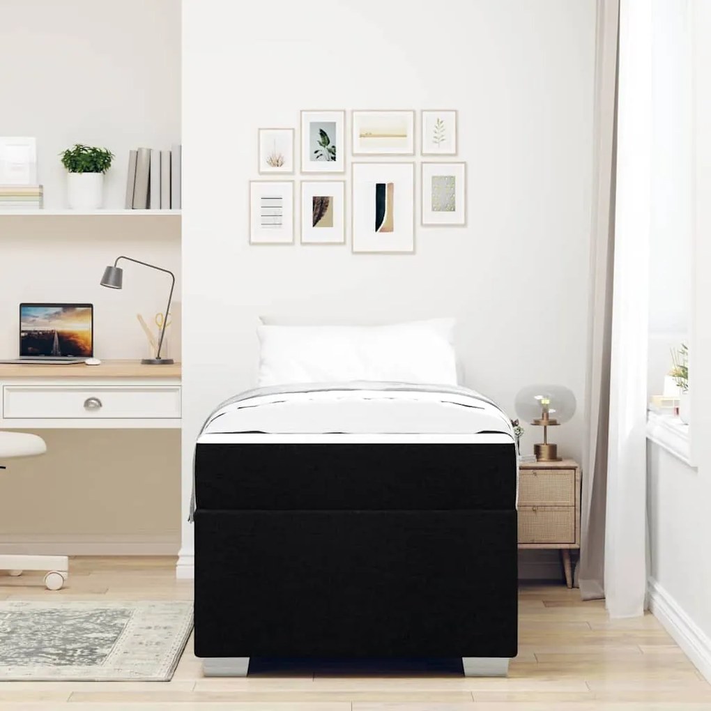 vidaXL Σκελετός Κρεβατιού Μαύρο 90 x 190 cm ύφασμα