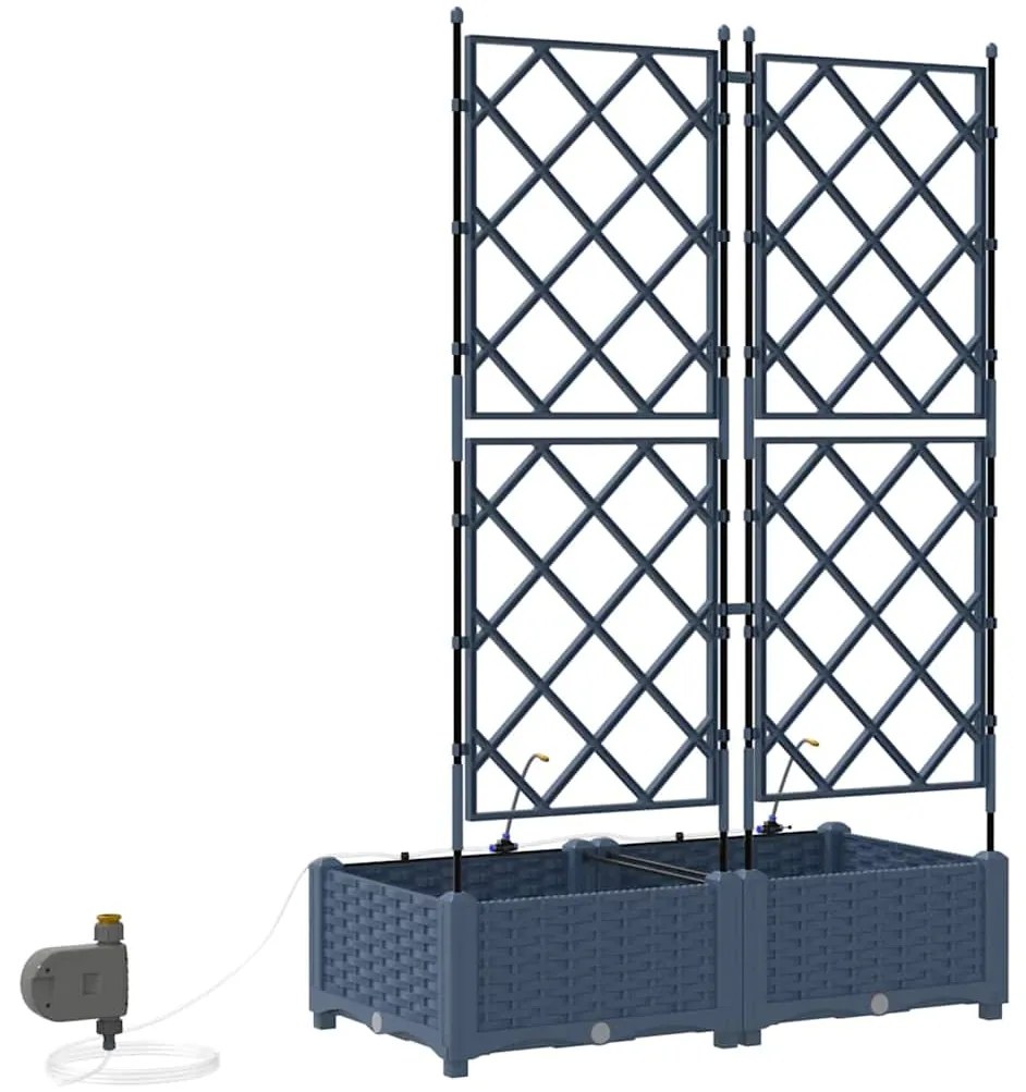vidaXL Ζαρντινιέρες κήπου Γκρι 80 x 40 x 126 cm Ατσάλι