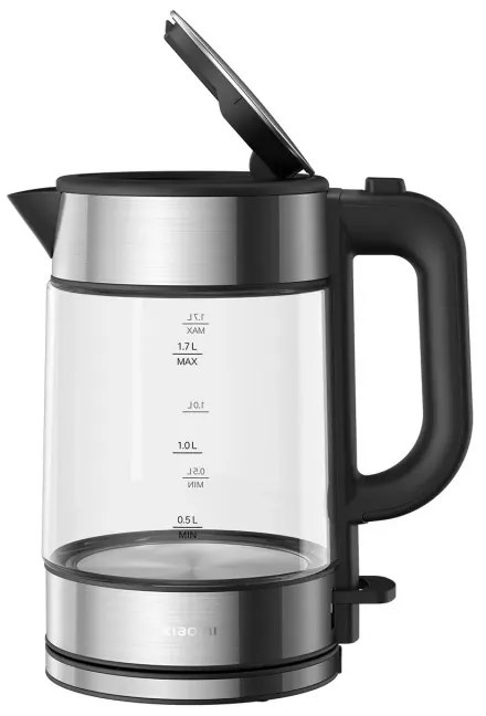 Βραστήρας Xiaomi Electric Glass Kettle, 2200 W, 1.7l, Гυαλί, Αυτόματη απενεργοποίηση, LED, Μαύρο