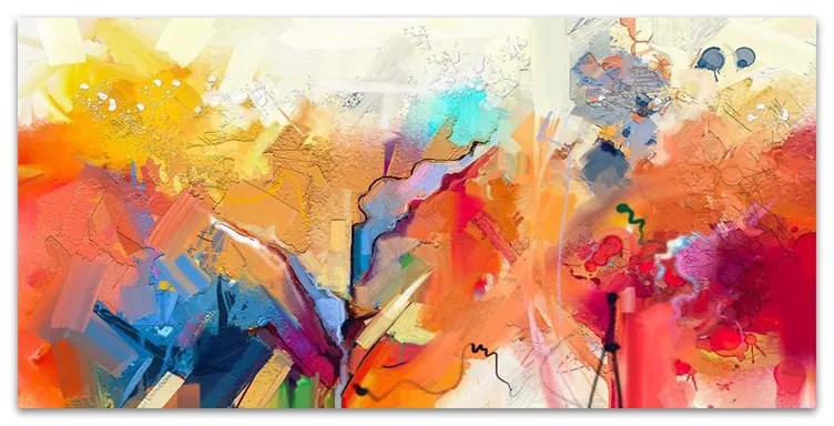 Πίνακας σε καμβά -Abstract Colors- Megapap ψηφιακής εκτύπωσης 120x50x3εκ.