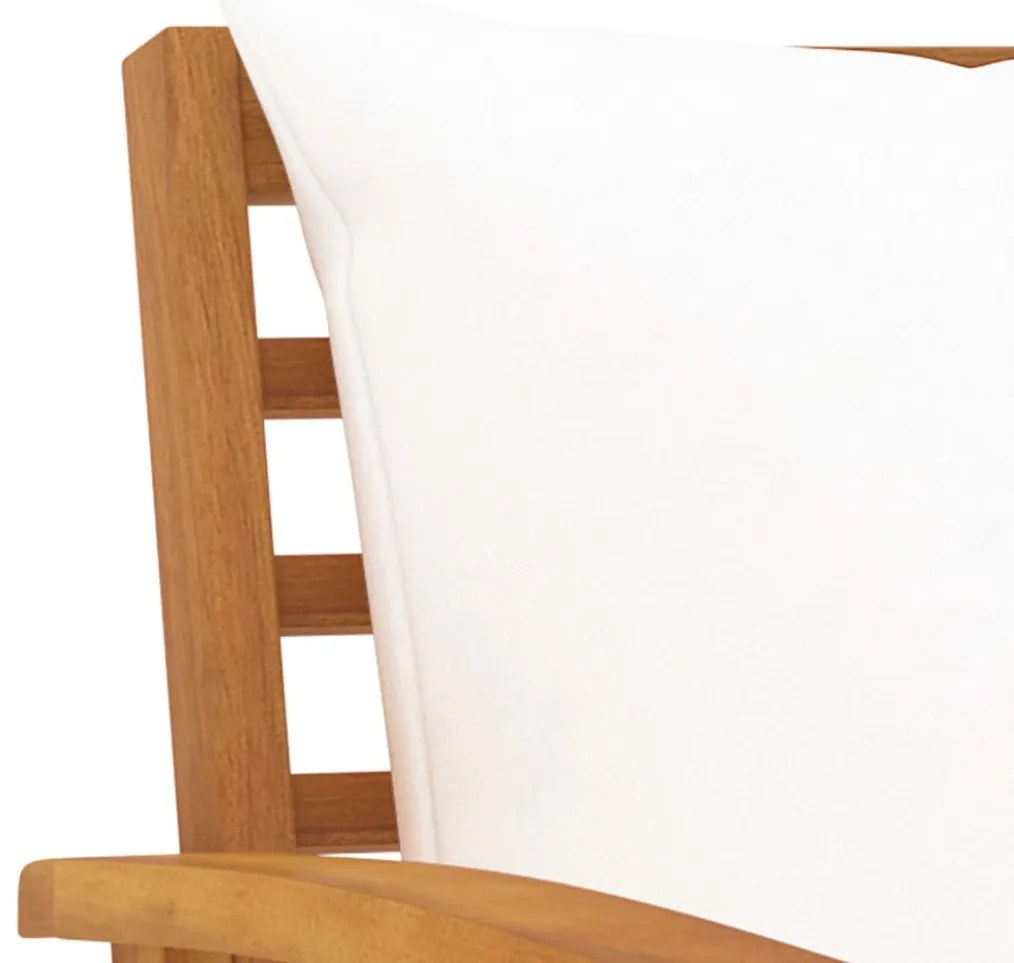 vidaXL Παγκάκι Κήπου 120 εκ. από Μασίφ Ξύλο Ακακίας με Κρεμ Μαξιλάρι