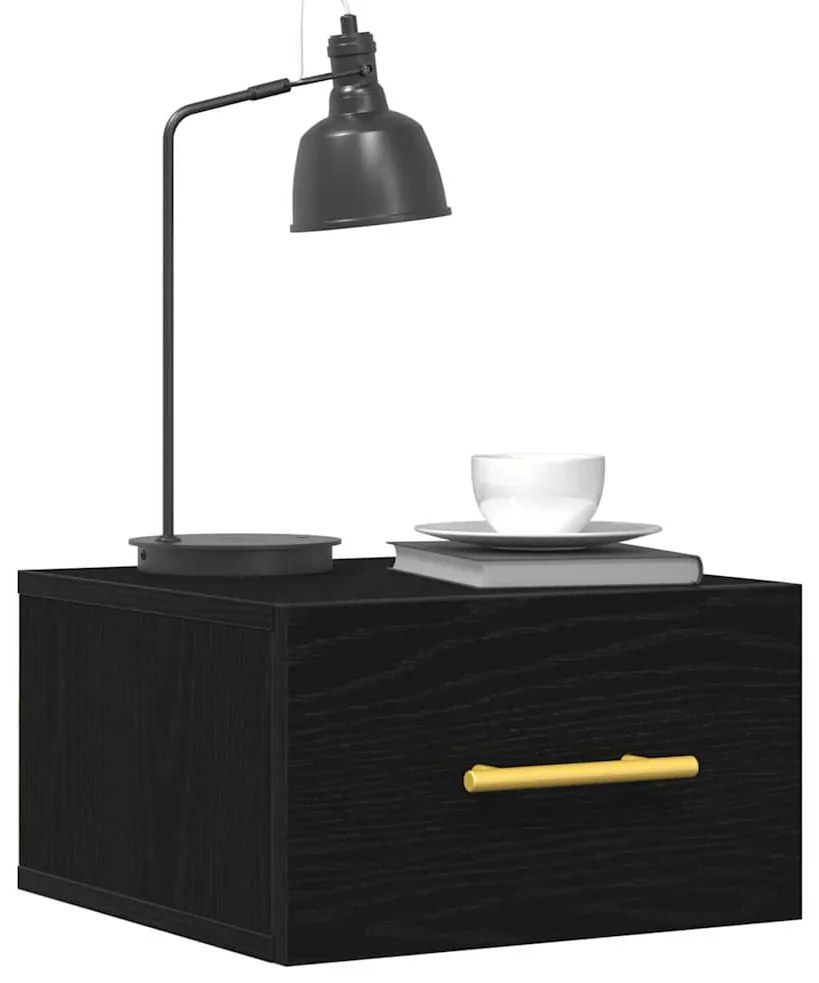 vidaXL Κομοδίνο 2 pcs Μαύρη δρυς 35 x 35 x 20 εκ Επεξεργασμένο ξύλο