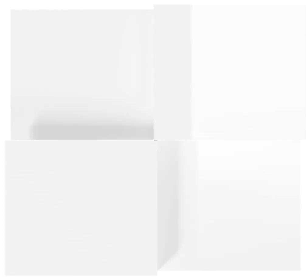 Τραπεζάκια Σαλονιού 2 τεμ. Γυαλιστερό Λευκό από Επεξεργ. Ξύλο - Λευκό