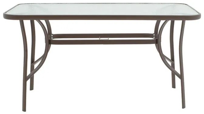 Τραπέζι Valor μέταλλο καφέ-γυαλί 120x70x70εκ 120x70x70 εκ.