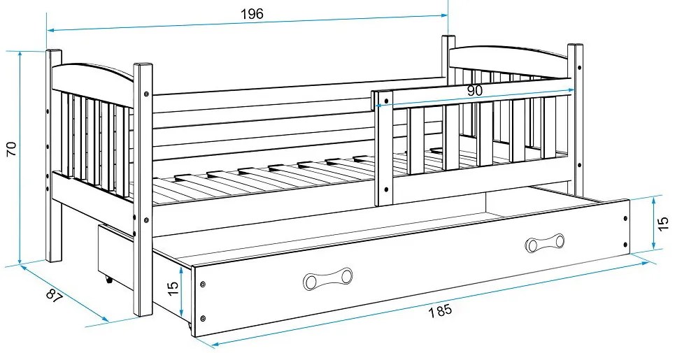 Κρεβάτι Dorian II-Λευκό-190 x 80