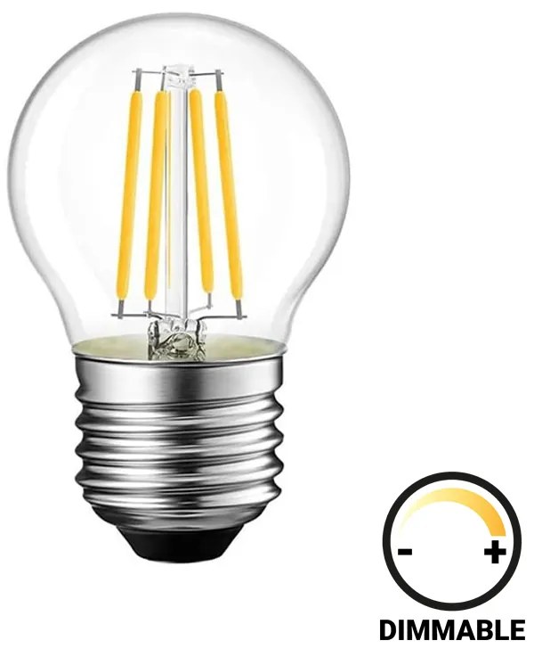 Λαμπτήρας LED G45 Bulb pakoworld dimmable 4W E27 clear