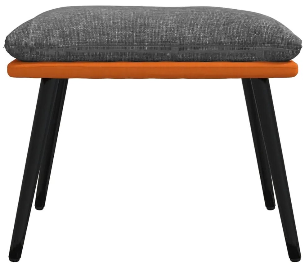vidaXL Υποπόδιο Αν. Γκρι&Πορτοκαλί 45x29,5x35 εκ. Ύφασμα & Συνθ. Δέρμα