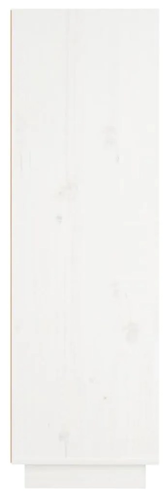 vidaXL Ντουλάπι Ψηλό Λευκό 37 x 34 x 110 εκ. από Μασίφ Ξύλο Πεύκου