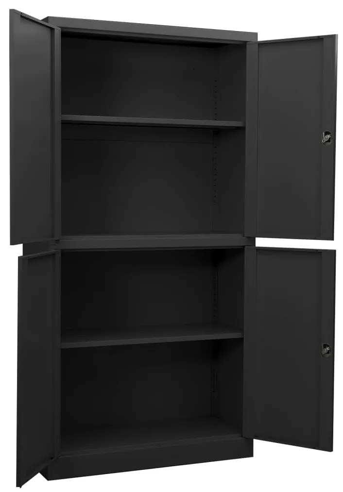 vidaXL Ντουλάπα Γραφείου Ανθρακί 90 x 40 x 180 εκ. Ατσάλινη
