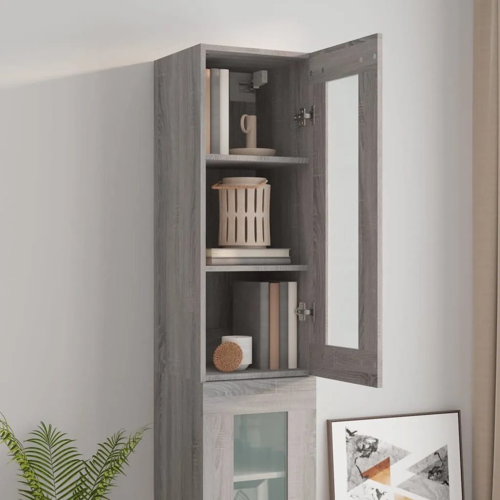 vidaXL Ντουλάπι Τοίχου Κρεμαστό Γκρι sonoma 34,5x34x90 εκ.