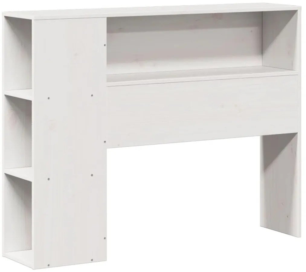 vidaXL Κρεβάτι Βιβλιοθήκη Χωρίς Στρώμα Λευκό 75x190 εκ Μασίφ Πεύκο