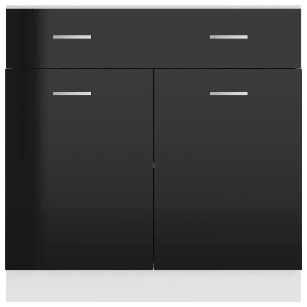 vidaXL Ντουλάπι με Συρτάρι Lyon Γυαλιστερό Μαύρο 80x46x81,5εκ.