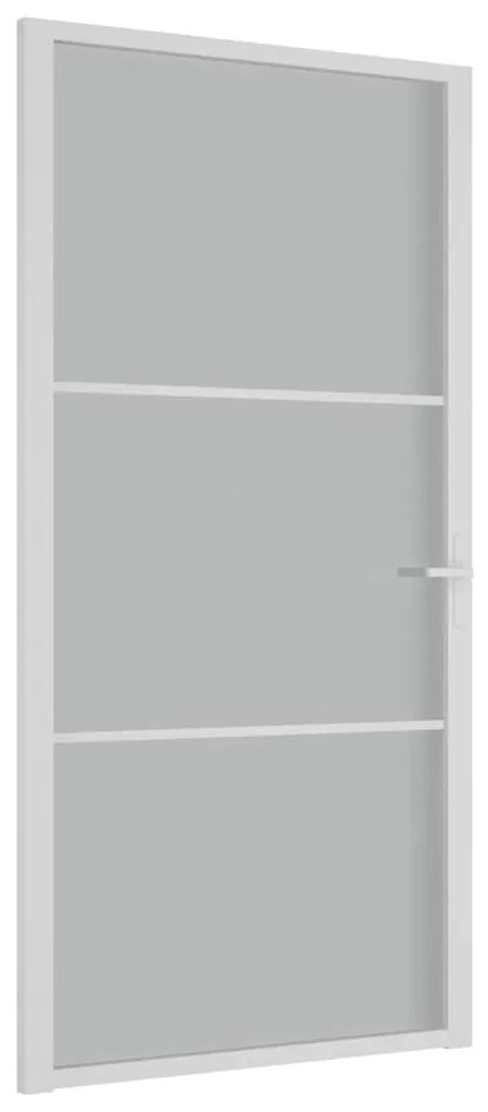 vidaXL Εσωτερική Πόρτα 102,5x201,5 εκ. Λευκή Ματ Γυαλί και Αλουμίνιο