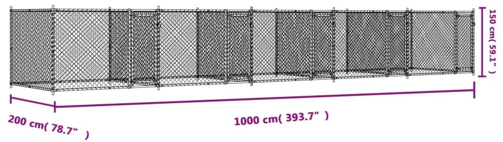 ΚΛΟΥΒΙ ΣΚΥΛΟΥ ΜΕ ΠΟΡΤΕΣ ΓΚΡΙ 10X2X1,5 Μ. ΓΑΛΒΑΝΙΣΜΕΝΟΣ ΧΑΛΥΒΑΣ 3209576