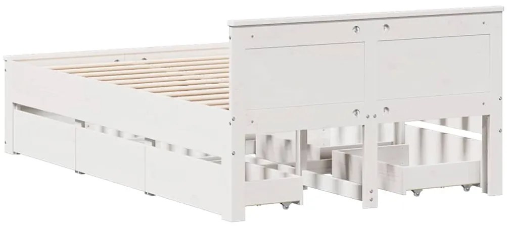 vidaXL Σκελετός Κρεβατιού Χωρίς Στρώμα 135x190 εκ Μασίφ Ξύλο Πεύκου