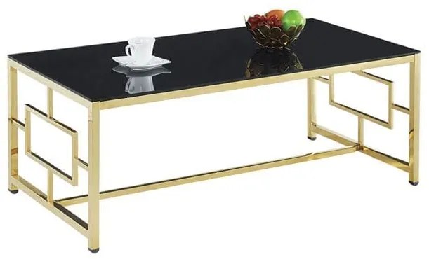 Τραπέζι Σαλονιού Yara Black-Gold 120X60X45 HM8623.02 Metal, Glass