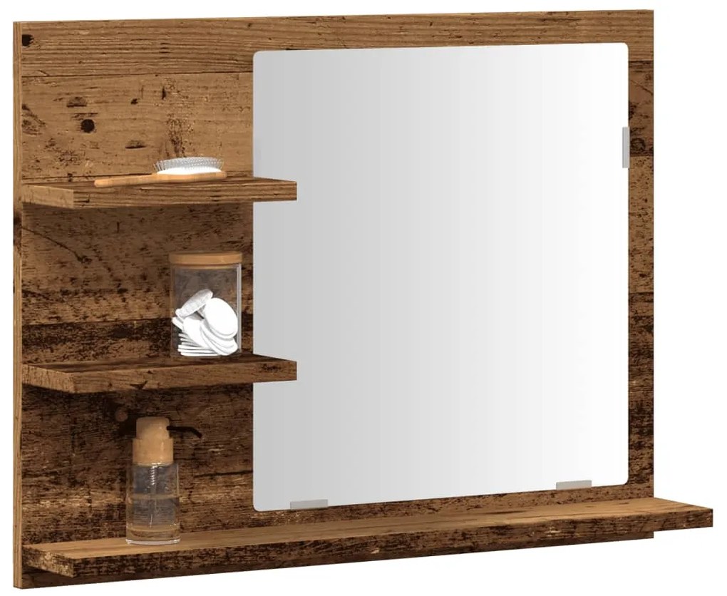 Ντουλάπι καθρέφτη μπάνιου Βελανιδιά τεχνίτη 60x10,5x45 cm