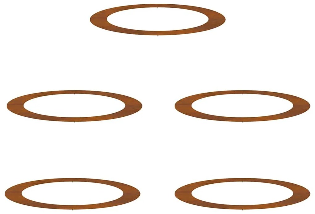 vidaXL Flat Δαχτυλίδι Δέντρου 5 τεμ Ø90/120 εκ. Ανθεκτικός Χάλυβας για κάθε Καιρό.