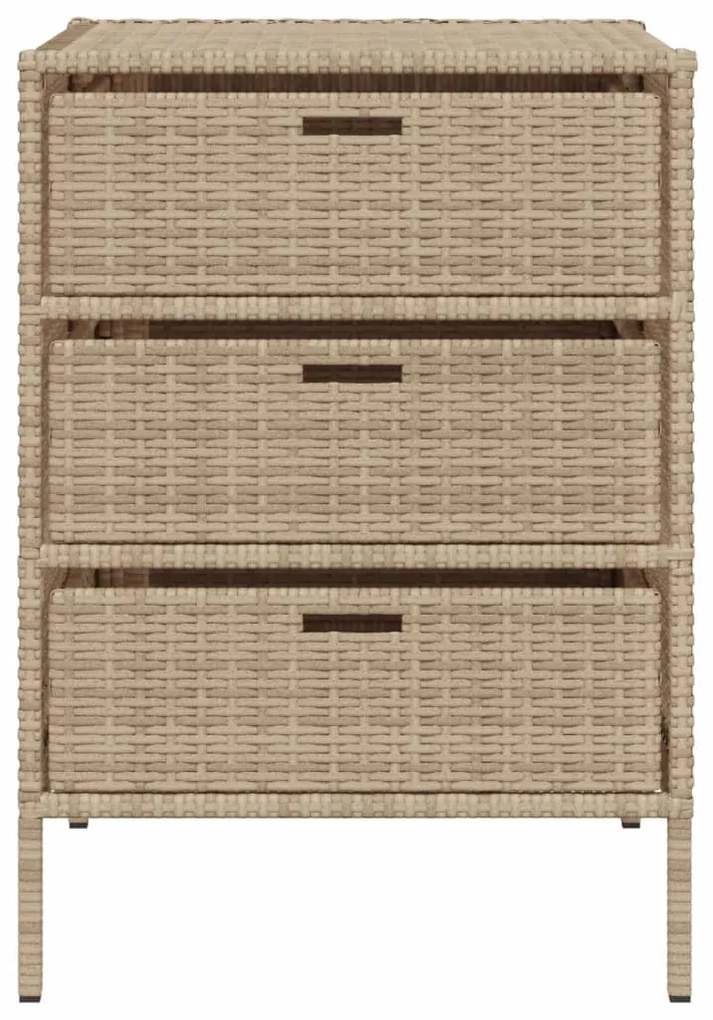 Ντουλάπι Αποθήκευσης Κήπου Beige 55x59x80 εκ. Συνθετικό Ρατάν - Μπεζ