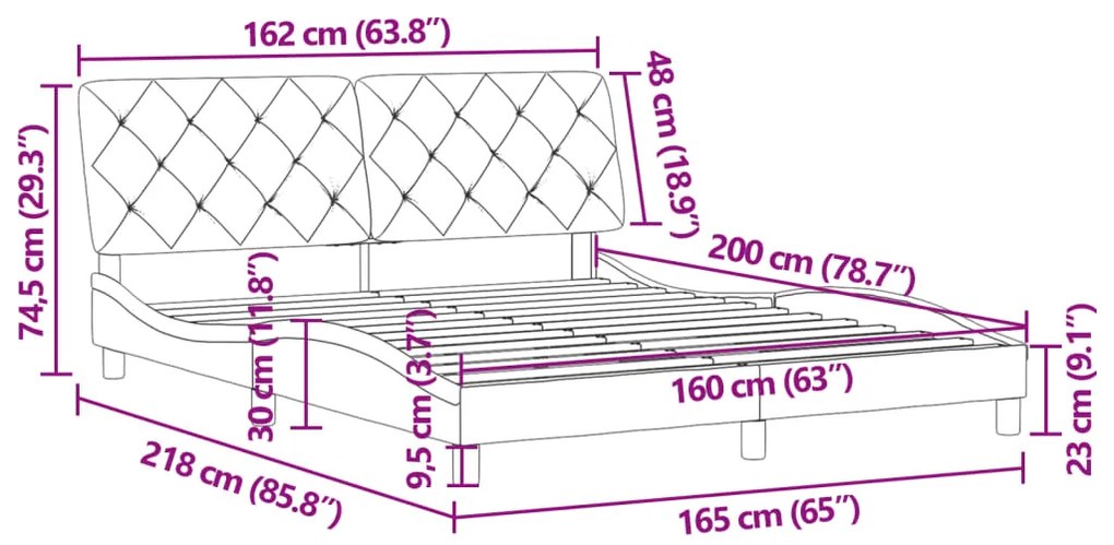 ΠΛΑΙΣΙΟ ΚΡΕΒΑΤΙΟΥ ΜΕ ΚΕΦΑΛΑΡΙ ΣΚ. ΓΚΡΙ 160X200 ΕΚ. ΒΕΛΟΥΔΙΝΟ 3207930