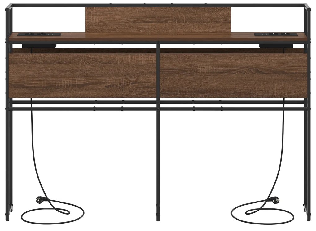 vidaXL Κεφαλάρι Αποθήκης Καφέ δρυς 140 cm Επεξεργασμένο ξύλο