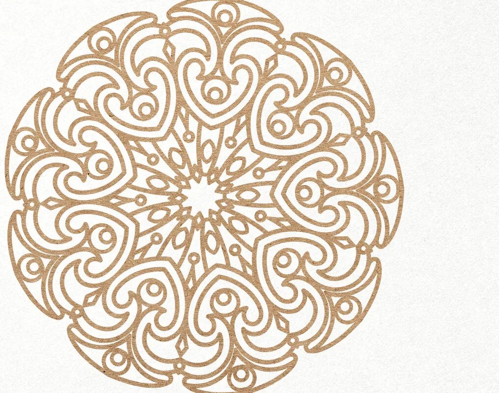 Intra απο ξύλο plywood  Χρώμα wenge 3mm-4mm πάχος - Διακοσμητικό Mandala Papercut Δίασταση 30x30 cm INTRAFABR-98692283